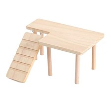 Hamster Cage TwoTiered Ladder Climbing LadderTable Platform Solid Wood Pine Wood