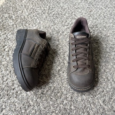 Vintage Y2K Skechers Jammers Brown Chunky Lace Up Shoes Sneakers Size US 10