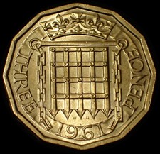 UK Three 3 Pence 1961 Elizabeth II Coin WCA B722