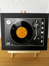 David Bowie- Ziggy Stardust genuine 7" Single Vinyl on a Record Player Art Print