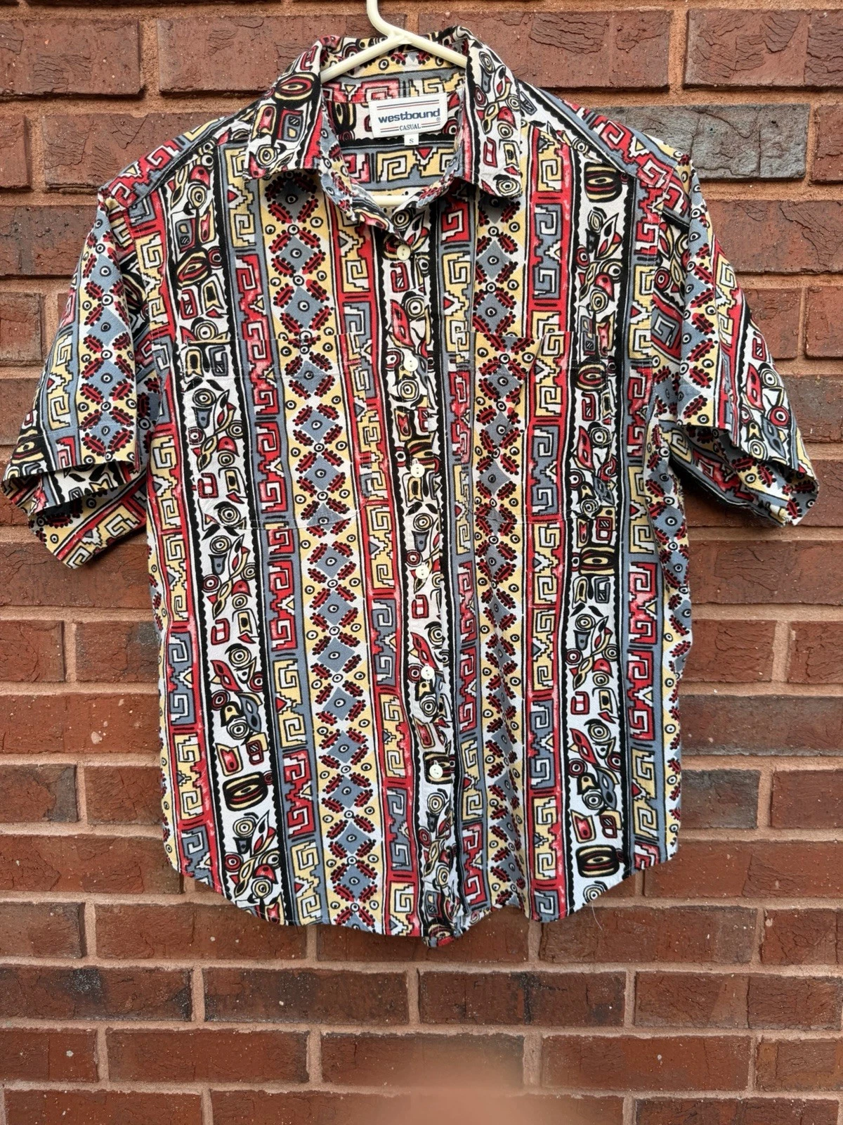 WESTBOUND Casual- FLORAL Hawaiian Aloha Mens S Shirt Button Down Tribal Island