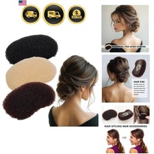 3PCs Volumizing Hair Sponge Inserts with Puff Cushion Clips   Hair Styling To...