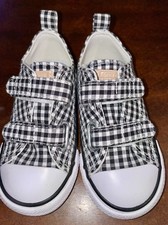 CONVERSE All Star V2 Low Top Easy On Sneakers Toddler Size 7 B W Gingham Cute 