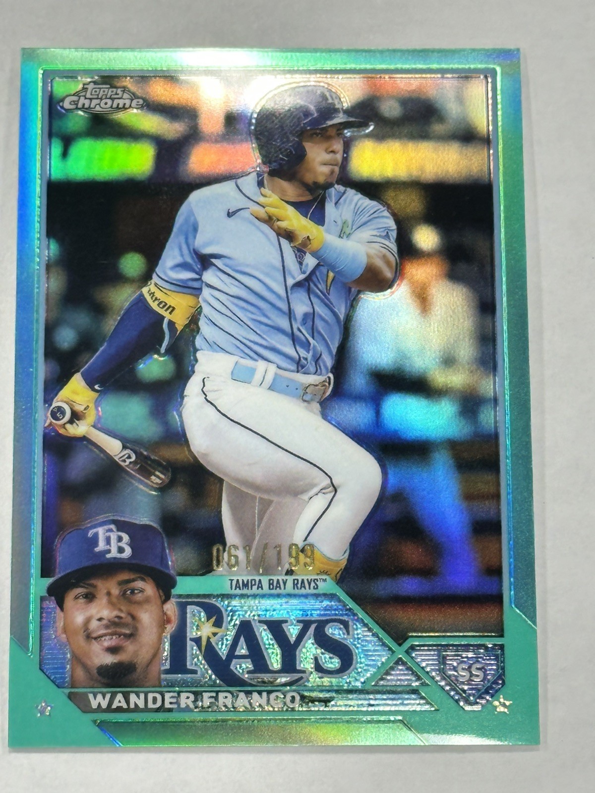 WANDER FRANCO 2023 TOPPS CHROME AQUA REFRACTOR RAYS #71 /199 Q1300-1