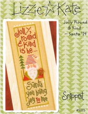 Lizzie Kate JOLLY ROUND & KIND - SANTA '14 Cross Stitch Leaflet Only ~ Christmas