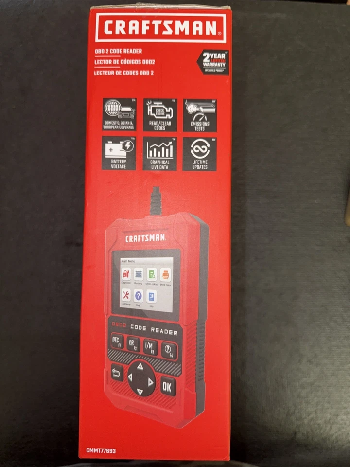 Craftsman CMMT77693 OBD 2 Lector de Código Mecánico Automotriz Computadora Diagnóstico Foto 2 de 3