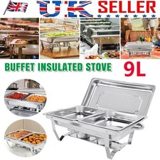 1 Packs Stainless Steel Chafer Chafing Dish Sets Bain Marie 9L Food Warmers UK*^