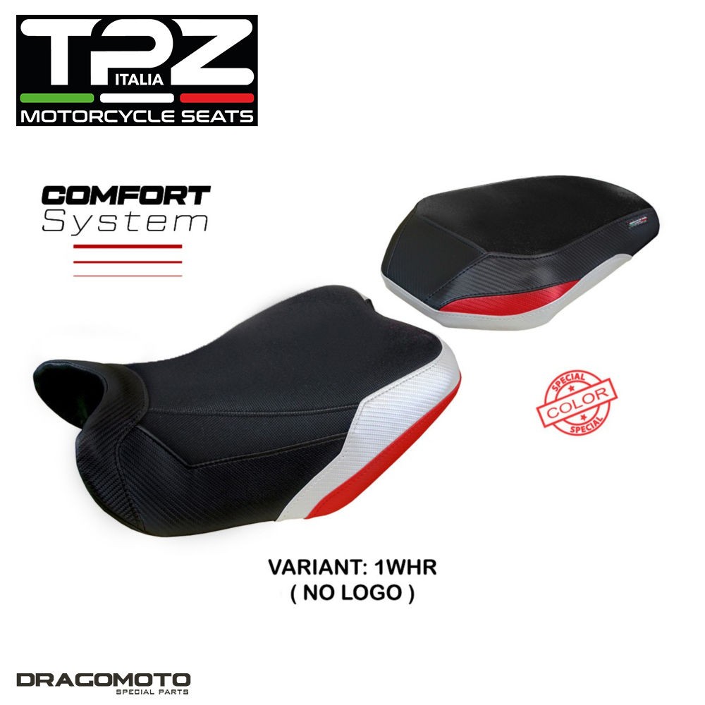 BENELLI TRK 702 2023-2025 Sattelbezüge BNTR72TC-1WHR-2 TPZ weiß / rot COMFORT...