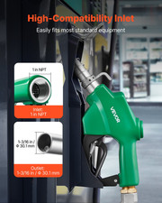 Automatic Fuel Nozzle - 1 in NPT, 1-3/16 in Spout, Auto Shut-Off, Adjustable Flo