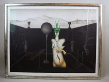 Paul Wunderlich (1927-2010) - Weiblicher Akt mit Maske surreal - Druckgrafik