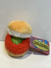 Bark Box Small Hot Chicken Squeakwich Plush Dog Toy Crinkle Tug Strap Squeaker