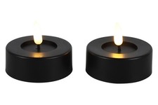 Countryfield LED Kerzen 2er Set Schwarz Ø 6,5 × 5,5 cm mit Timer