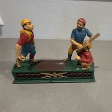 J. & E. Stevens Co. Rock of Knowledge Cast Iron Mechanical Bank, Original