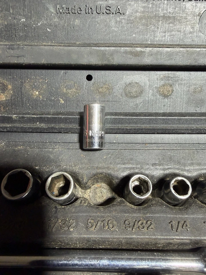 (13)pc Sears Craftsman USA 1/4” SAE Socket Set Rare Permanex Case Ratchet V & VV - Image 4 of 4