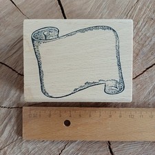 Stempel Schriftrolle auf Holz, Holzstempel