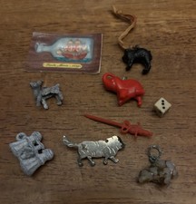 Misc Vintage Cracker Jack Prizes, Game Pieces, Pics, Dice.   9 Pieces