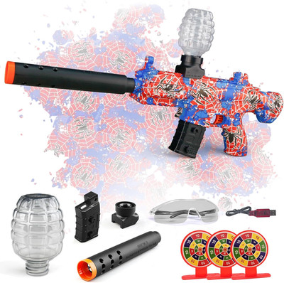 Gel Splat Blaster Toys Electric Automatic 90Ft, Goggles, Target & Rechargeable B