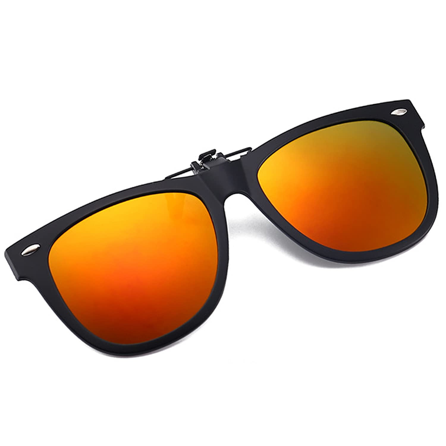 Clip-on Sunglasses Polarized Unisex Anti-Glare Driving Glasses With Flip Up f...