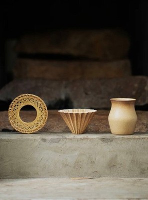 ORIGAMI Rinko 3-Piece Set Dripper S Bamboo Holder & Cup Limited
