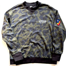 Nike Sportswear Mens L French Terry Crew Sweatshirt Dark Obsidian Camo Single V