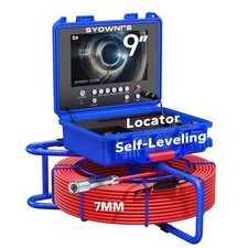 Sewer Camera 164ft Pipe Inspection Camera 512hz Self-leveling w/ Meter Counter