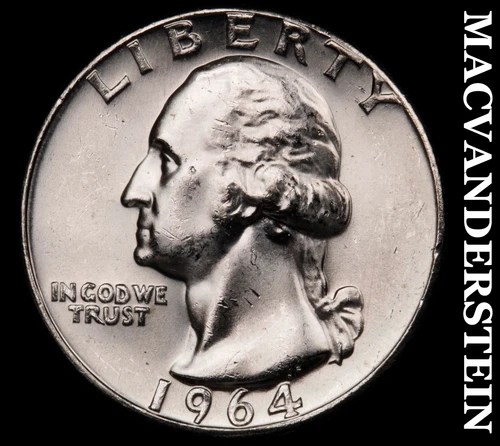 1964 Washington Quarter-Choice Gem Brilliant Unc Lustrous No Reserve #G7558