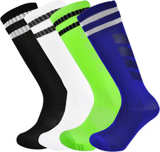 Boys Soccer Socks Toddler Athletic Socks Knee High Striped Football Socks for Bo