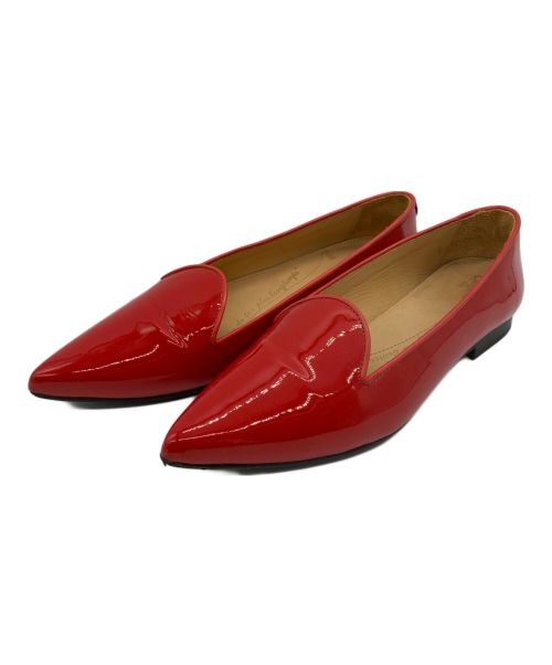 Chatelles red patent leather pumps