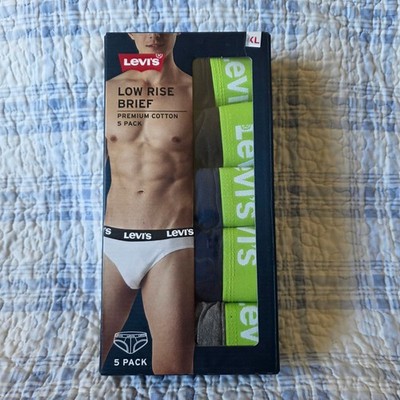 Levis Mens Low Rise Briefs 5 Pack Premium Cotton Assorted Colors Size XL HMBF515