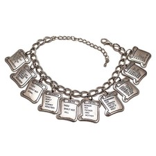 The Ten Commandments Christian Silver Charm Bracelet