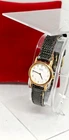 Vintage SEIKO Ladies Gold Plated Black Leather Strap Quartz Watch-Working
