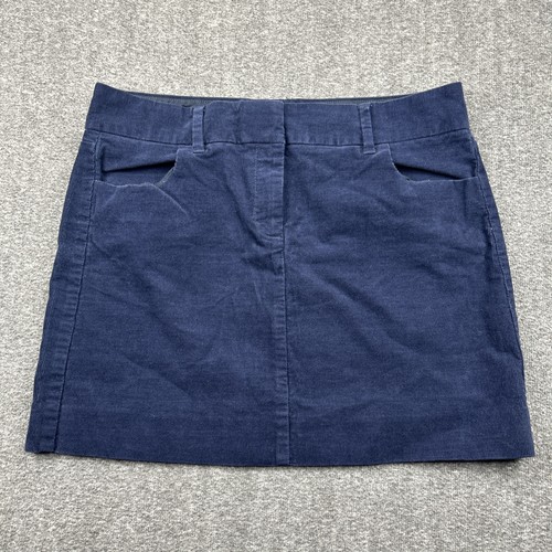 J.Crew, J.Crew Stretch Skirt Womens Size 8 Navy Blue Mini Pockets Casual Chino Corduroy