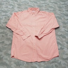 Brooks Brothers Shirt Mens 16 Orange Long Sleeve Button Up Check