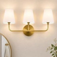 Scyvenra Bathroom Light Fixtures,3-Light Brushed Gold Vanity Lights,Lighting