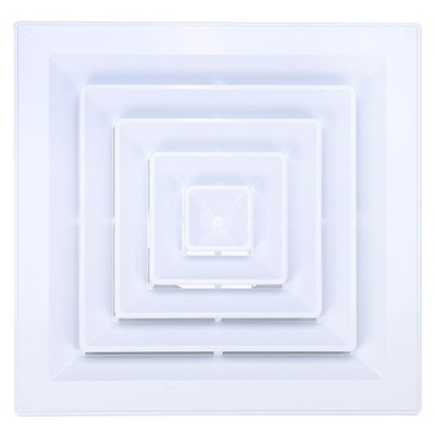 Air Vent Cover 16 x 16 Inch with Square to Round Transition, White