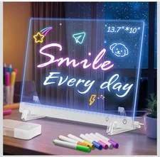 LED Note Board with Colors, 13.7"x10" Lumiboard LED Drawing Board, 4 Modes &...