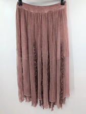 Free People Pink ruffle skirt gypsy style sheer top UK 10 USA 6   (2054)