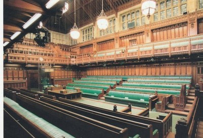 Unterhaus Kammer London UK Postkarte Parlament Deryc Sands