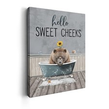 Bear Wall Art: Funny Bear in Bathtub - Farmhouse Bathroom Picture, 12x16 Inch...