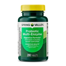 Spring Valley Probiotic Multi-Enzyme Digestive Formula Tablets for Digestive Hea