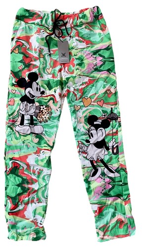LUNISOL Italy NWT $169 Disney MICKEY & MINNIE MOUSE Slouchy Crinkle PANTS O/S - Picture 18 of 24