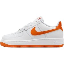 Nike Air Force 1 Low top Kids Skateboarding Shoes White Orange Kids FV5948-113