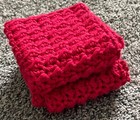 Crochet 100% Cotton Dishcloth/Washcloth Bundle (2) Handmade Cloths RED Reusable