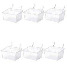 6 PCS Pegboard Bin Set 3.34x3.15x1.8 Inch Container Metal Hook Organizer Garage