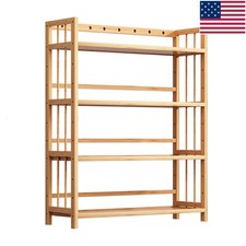 4-Tier Storage Shelves Multi-Function Free-Standing Storage Rack for Home Office