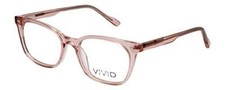 Vivid Designer Reading Eye Glasses 912 Glossy Crystal Rose Pink Clear 51 mm