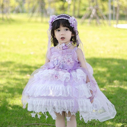 Summer Girls Lolita Princess Dress Sleeveless Birthday Party Puffy Sundress - Bild 8 von 26