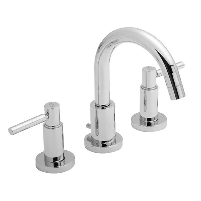 Hudson Reed Tec Lever 3-Hole Basin Mixer Tap & Pop Up Waste Chrome Bathroom