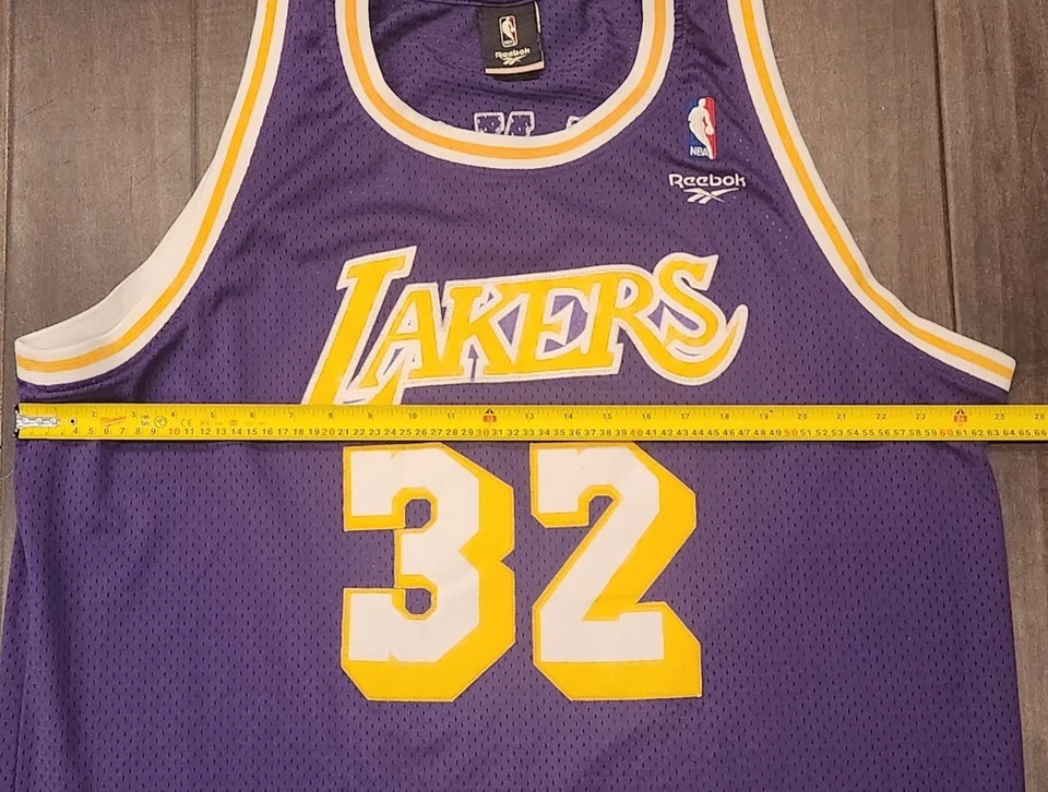 Camiseta Magic Johnson 1979-80 Los Angeles Lakers Hardwood Classics Reebok 2XL Foto 3 de 4