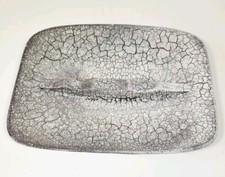 Royal Haeger Large Cigar Ashtray MCM Silver/Gray with Gold Crackle R1714S